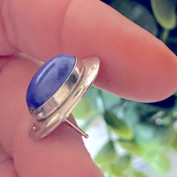 Vintage Native American Lapis Lazuli Sterling Silver 925 large stud earrings - Picture 5 of 5